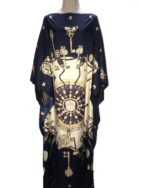 Vêtements ethniques grande taille imprimé européen été dame soie caftan robe Dashiki Sexy plage Boho Maxi robes africaines pour les femmes