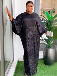 Vêtements ethniques plus robes longues de taille pour femmes Robes de soirée de fête traditionnelle africaine Dubaï Luxury Abaya 2024 Afrique Boubou Loose