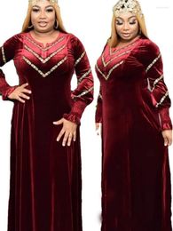 Ropa étnica Tallas grandes Marruecos Vestido de fiesta musulmán Mujeres Invierno Diamante Abaya Turquía Dubai Kaftan Noche Vestidos largos Robe Eid Vestido