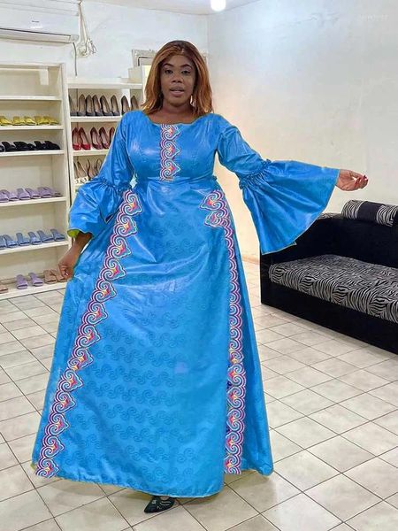 Vêtements ethniques Plus Taille Original Bazin Riche Robes longues pour Ankara Femmes Top Qualité Dashiki Robe Broderie Robes de soirée