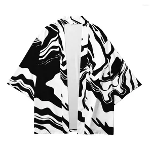 Vêtements ethniques plus taille xxs-6xl noir blanc lâche streetwear japonais cardigan femmes hommes harajuku haori cosplay kimono top yukata vêtements