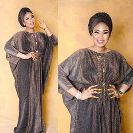 Etnische kleding polyester goud nieuwste dames half vleermuis slaaf solide dames Afrikaanse kleding bescheiden Dubai moslimmode T240510