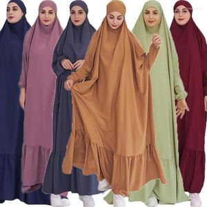 Vêtements ethniques Vêtement de prière Femmes Musulman Khimar Hijab Longue Maxi Robe Caftan Lâche Islamique Burqa Jilbab Couverture Complète Arabe Robe Ramadan