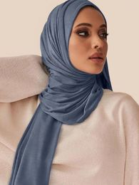 Ropa étnica Premium Jersey Hijab Bufanda Musulmana Mujeres Velo Islámico Headwraps Señoras Mantón Moda Diadema Mercerizado Algodón