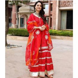 Vêtements ethniques Premium Rayon Sharara Designer Salwar Kameez Dupatta Partywear Palazo Suit