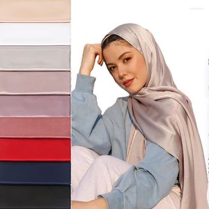 Vêtements ethniques Premium Silk Hijab Foulard Bandana Longs Châles pour femmes Turban Wrap Foulard Foulards Islamique Abaya Châle musulman
