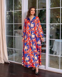 Etnische Kleding Print Jurk Vrouwen Hijab Abaya Ramadan Moslim Mode Kimono Dubai Diamant Avondjurken Jilbab Turkije Eid Gewaad Islam
