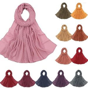 Vêtements ethniques imprimé à pois en mousseline de soie Hijab écharpe femmes paréo serviettes de plage été automne mode femme musulmane voile Wrap femmes Cape