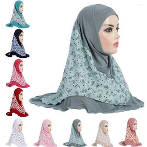 Etnische kleding Pull On Instant Hijab voor vrouwen Meisjes Moslim Print Motorkap Tulband Hoed Islamitisch Gebed Maleisië Headwrap Sjaal Hoofddoek Chemo