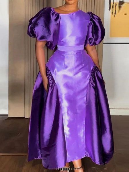 Vêtements ethniques Robe Africa Purple pour femmes robe dashiki féminin à grande taille Elegant Africain Clothe