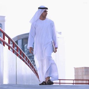 Etnische kleding Qfriends moslim man Arabische gewaad Thobe voor mannen Dubai Galabia Oman Abayas Saoedi-Arabië Islamitische witte Marokkaanse Kaftan