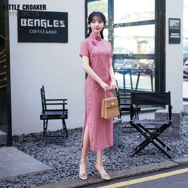 Vêtements Ethniques Qipao Chinois Été Style Chinoiserie Les Jeunes Filles Cheongsam De 40 À 50 Ans Peuvent Porter Une Robe Mince Et Grosse Mm Tous Les Jours