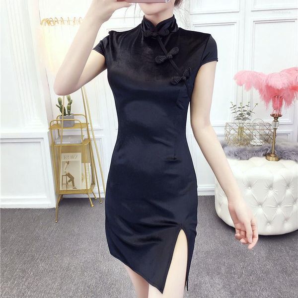 Vêtements ethniques Qipao Robe Mandarin Col Chinois Femmes Cheongsam Robes Célébrité Rétro Broderie Banquet Robe De Soirée D'été Vestidos