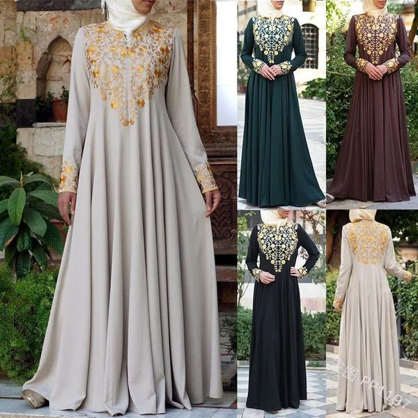 Vêtements ethniques QNPQYX Musulman Noir Abaya Islamique Pour Femmes Dubaï Kaftan Robe Robe Turque Robes Imprimées Longue Elbise