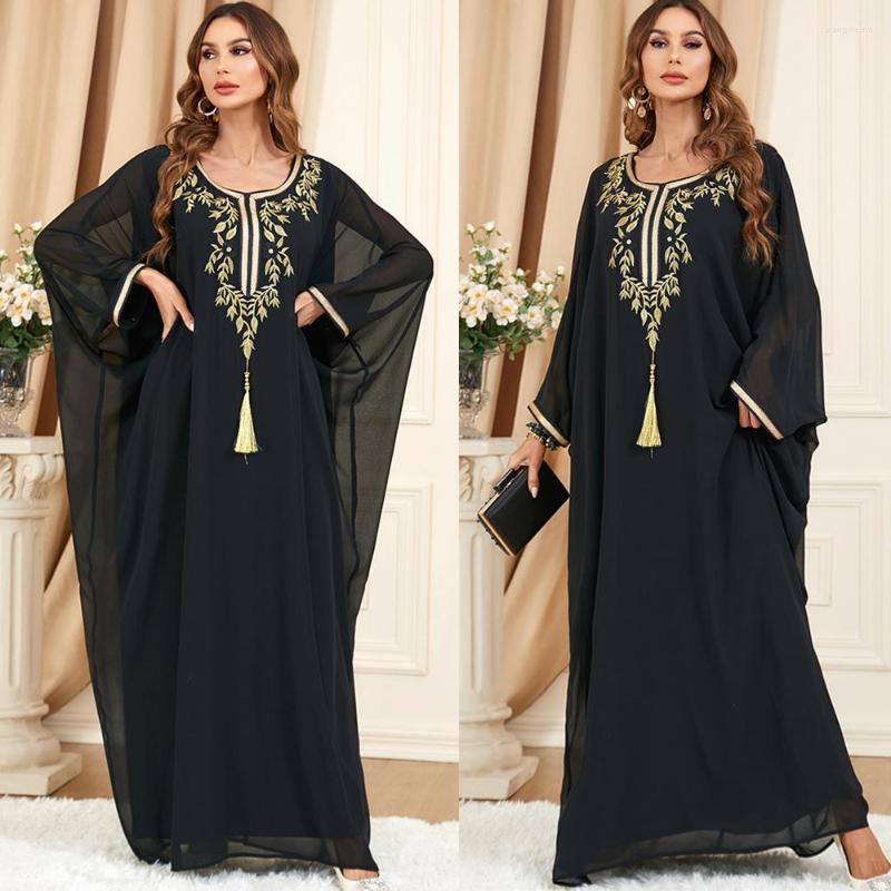 Ethnische Kleidung Ramadan Abaya Muslimische Frauen Fledermausärmel Maxikleid Türkei Femme Arabische Lange Robe Party Dubai Islam Kaftan Jalabiya Caftan