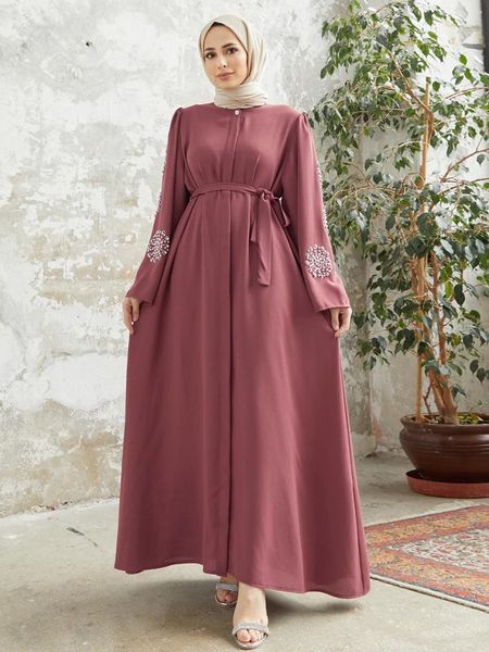 Vêtements ethniques Ramadan Abaya Arabie saoudite Turquie Islam ceinturé robe musulmane Vêtements de prière Robes africaines pour femmes Kebaya Robe Femme
