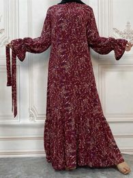 Vêtements ethniques Ramadan Abaya Turquie Islam Islam Arabe Muslim Modest Long Hijab Robe pour femmes Kaftans Robe Longue Femme Musulmane Vestido Longo T240510