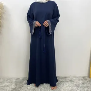 Vêtements ethniques Ramadan Abayas pour femmes Front Zipper Musulman Hijab Robe Turquie Kaftan Robes islamiques Ceinture cachée Robe modeste Dubaï Kimono