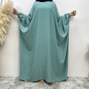 Vêtements ethniques Ramadan Abayas pour femmes Batwing One Piece Prière Hijab Robe Femme Musulmane Kimono Kaftan Robe Longue Khimar Islam Vêtements