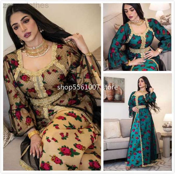 Ropa étnica Ramadán árabe Dubai Ropa islámica Eid Mubarak Muslim Abaya Vestido Moda Mujeres Poscadía de pavo Bordado Indio Kaftan Vestido