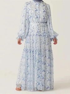 Etnische kleding Ramadan Dubai Chiffon Modest Abaya Damen Kebaya Turkije Islam Moslim Lange jurk Abayas voor vrouwen Kaftans gewaad Femme Musulmane