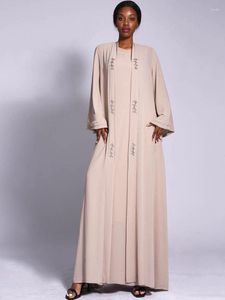 Vêtements ethniques Ramadan Eid 2 pièces Ensembles musulmans Longue Abaya Robe Kimono Femme Musulmane Vêtements de prière pour femmes Islam Turquie Ensembles