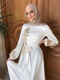 Etnische kleding Ramadan Eid Abaya Dubai Turkije Islam Muslim Party Lange jurk Abayas voor vrouwen Caftan Marocain de Soiree Robe Femme Musulmane 230324