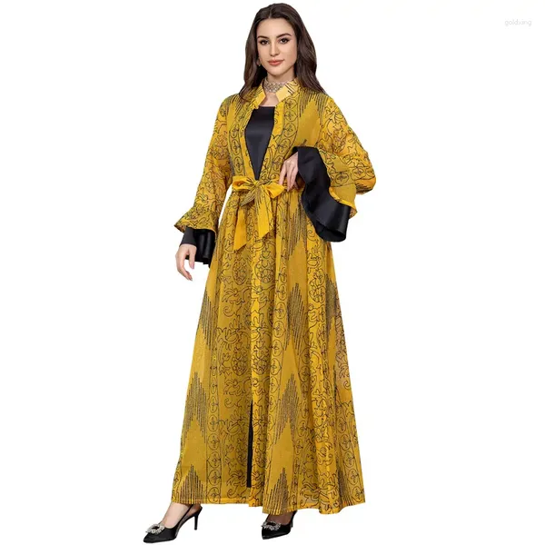 Vêtements ethniques Ramadan Eid Abaya Arabie Saoudite Robe longue musulmane Vêtements de prière pour femmes Kaftans Robe Femme Musulmane Kimono