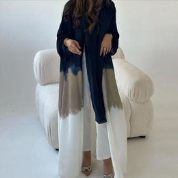 Ropa étnica Ramadán Eid Moda Abaya Kimono Musulmán Abayas para mujeres Lujo Dubai Árabe Cardigan Islam Árabe Kaftan Robe Musulmane