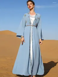 Vêtements ethniques Ramadan Eid Mode Robe musulmane Robe douce soyeuse Musulmane Abaya Élégant Service de culte arabe WY1464