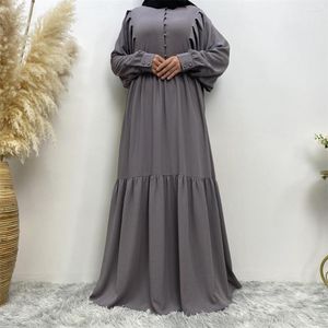 Ropa étnica Ramadán Eid moda Puff manga musulmán Abaya túnica vestido islámico Turquía Hijab vestidos largos Kimono marroquí mujer Musulmane