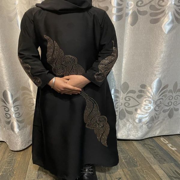 Vêtements ethniques Ramadan Eid Hijab Abaya Filles Robe Perles À Manches Longues Caftan Islam Musulman Vêtements Caftan Marocain Robe Robes Avec Écharpe