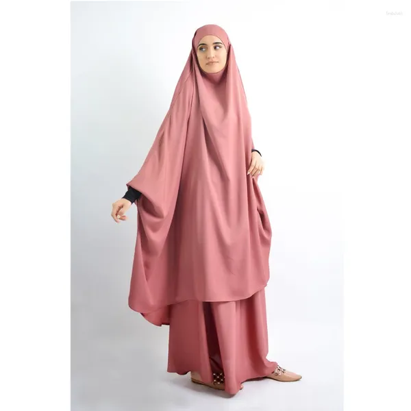 Ropa étnica Ramadán Eid Khimar Overhead Hijab Jilbab Abaya Mujeres musulmanas Ropa de oración Vestido maxi Vestido de 2 piezas Burqa Islámico Árabe Kaftan