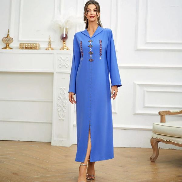 Ropa étnica Ramadán Eid Mubarak Abaya Dubai Ropa de oración Mujeres Turquía Islam Hijab Moda musulmana Vestido largo Kaftan Robe Femme