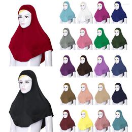 Etnische kleding Ramadan Volledige dekking Women hijab met onderstreepte chemo -pet aangesloten motorkap binnenhoed Islam 2 -delige set headwrap moslimbid
