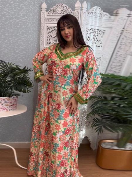 Ropa étnica Ramadan Jalabiya Robe Musulmane Femme Islam para mujeres Abaya Moda musulmana Turquía Vestido árabe Kaftans Vestidos Longos