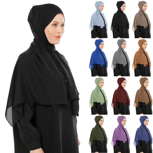 Vêtements ethniques Ramadan Jersey Hijab Écharpe pour femmes musulmanes Châles en mousseline de soie Voile Head Wraps Foulards Accessoires islamiques