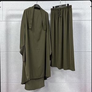 Vêtements ethniques Ramadan Jilbab 2 pièces Ensemble Femmes Musulmanes Hijab Robe Prière Vêtement Abaya Longue Khimar Robe Arabe Abayas Ensembles Vêtements Islamiques Robe 230721