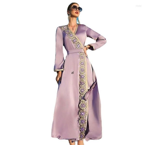 Ropa étnica Ramadán Kaftan Dubai Abaya Turquía Islam Pakistán Musulmán Árabe Vestido largo Caftan Vestidos africanos para mujeres Robe Femme