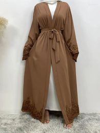 Etnische Kleding Ramadan Kebaya Open Kimono Abaya Dubai Turkije Moslim Lange Hijab Jurk Islamitische Abaya Voor Vrouwen Gewaad Femme Musulmane