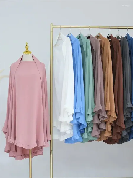 Vêtements ethniques Ramadan Khimar Abaya Arabie Saoudite Turquie Islam Musulman Hijab Écharpe Vêtements de Prière Abayas pour Femmes Kebaya Robe Femme