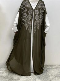 Vêtements ethniques Ramadan Kimono Abaya Dubaï Turquie Islam musulman Arabie Saoudite Maxi Robe Kebaya Robe Robes africaines pour femmes Caftan Djellaba