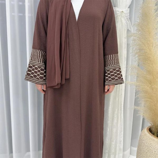 Vêtements ethniques Ramadan Linen fermé Abaya Keffiyeh Palestine Hijab robe musulman Abayas pour femmes Dubaï Luxury Turquie Eid Islam Kaftan Robe