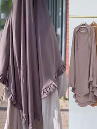 Vêtements ethniques Ramadan Long Khimar Hijab Eid Musulman Foulard Femmes One Piece Khimars Jubha Islamique Hijabs Musulman Prière Vêtement