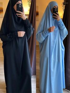 Vêtements ethniques Ramadan Long Khimar Musulman One Piece Jilbab Robe Abaya Femmes Prière Vêtement Arabie Arabe Robe Burka Eid Niqab 2024