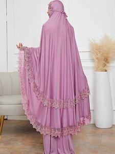 Vêtements ethniques Ramadan long khimar musulman Abaya Femmes Prière Garment Saudi Prère Robe en dente