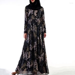 Etnische kleding Ramadan moslimjurk kimono open abaya dubai kaftan ruche geplooide pailletten jurken vrouwen Turkse islamitische 2023