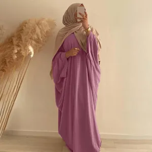 Vêtements ethniques Ramadan Robe musulmane une pièce vêtement de prière femmes Abaya Dubaï Maxi Islam Robe modeste Djellaba Femme Algérie