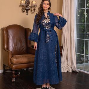 Vêtements ethniques Ramadan musulman Kaftan Abaya Dres Dubaï élégant Sequin robes de soirée africaine Maxi Boubou Robe Djellaba Femme 2023 230707