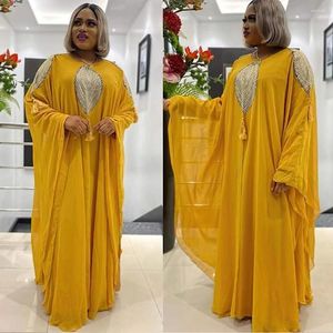Vêtements ethniques Ramadan musulman caftan Abaya Robe femmes dubaï robes élégantes en mousseline de soie africaine Maxi Boubou Robe Djellaba Femme 2023